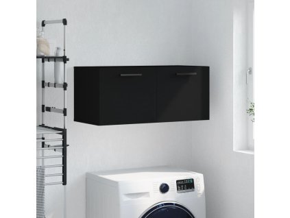 vidaXL Nástenná skrinka čierna 80x36,5x35 cm kompozitné drevo