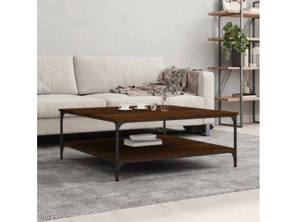 vidaXL Konferenčný stolík hnedý dub 100x100x40 cm kompozitné drevo