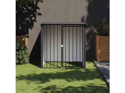 vidaXL Búda pre psa so strechou čierna 110x103x109 cm pozinkovaná oceľ