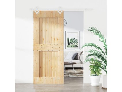 vidaXL Posuvné dvere so sadou kovania 85x210 cm borovicový masív