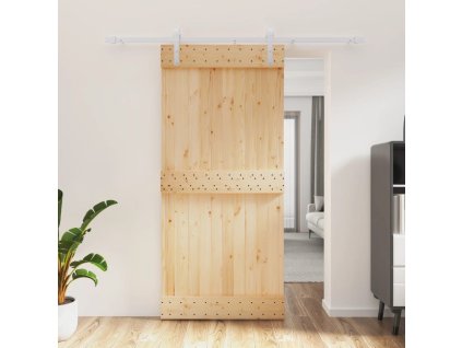 vidaXL Posuvné dvere so sadou kovania 95x210 cm borovicový masív