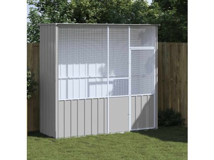 vidaXL Klietka pre vtáky sivá 215x78x200 cm pozinkovaná oceľ