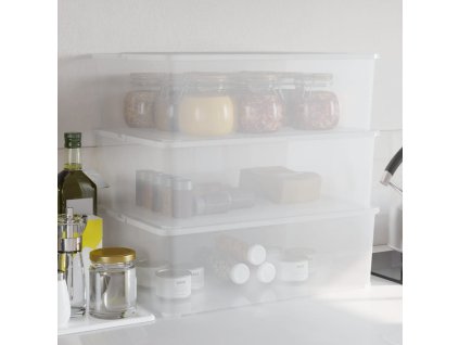 vidaXL Plastové úložné boxy 3 ks 25 l stohovateľné