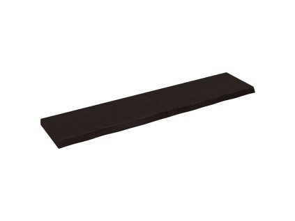 vidaXL Nástenná polica tmavohnedá 180x40x(2-6)cm ošetrený dubový masív