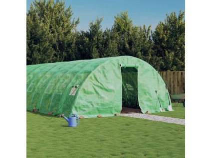 vidaXL Fóliovník s oceľovým rámom zelený 120 m² 16x5x2,3 m