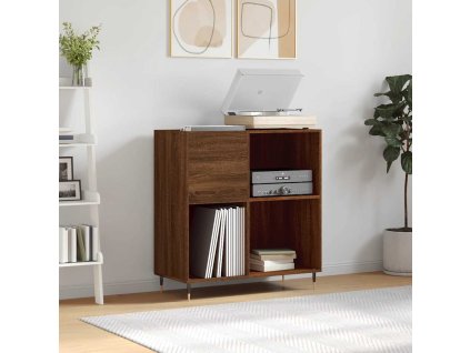 vidaXL Skrinka na platne hnedý dub 84,5x38x48 cm kompozitné drevo