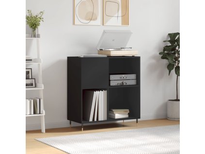 vidaXL Skrinka na platne čierna 84,5x38x89 cm kompozitné drevo