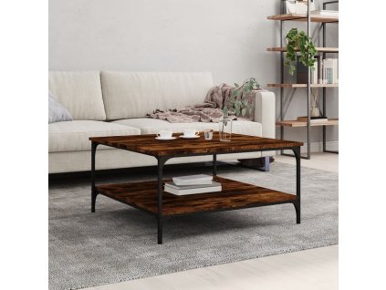 vidaXL Konferenčný stolík dymový dub 80x80x40 cm kompozitné drevo