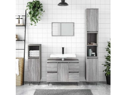 vidaXL Kúpeľňová skrinka sivý dub sonoma 80x33x60 cm kompozitné drevo