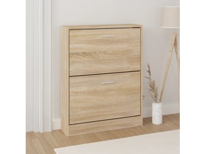 vidaXL Botník dubový 59x17x81 cm spracované drevo