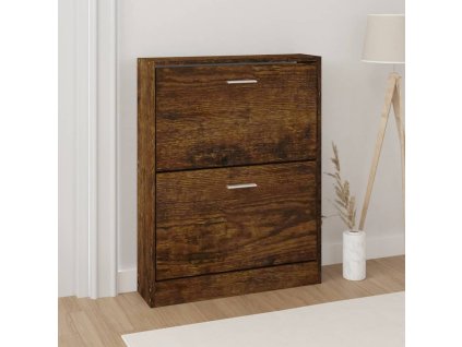 vidaXL Botník dymový dub 59x17x81 cm spracované drevo