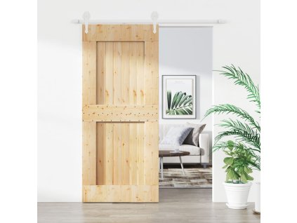 vidaXL Posuvné dvere so sadou kovania 90x210 cm borovicový masív