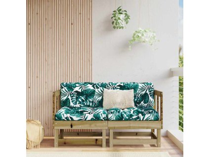 vidaXL Rohové pohovky s vankúšmi 2 ks impregnovaná borovica