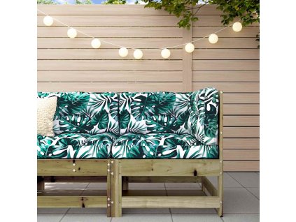 vidaXL Rohová pohovka s podložkami impregnovaná borovica