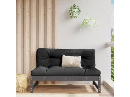 vidaXL Stredová pohovka sivá 120x80 cm borovicový masív