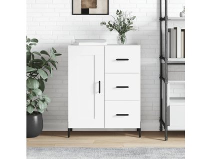 vidaXL Komoda biela 69,5x34x90 cm kompozitné drevo