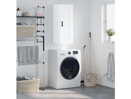 vidaXL Nástenná skrinka lesklá biela 34,5x34x90 cm kompozitné drevo