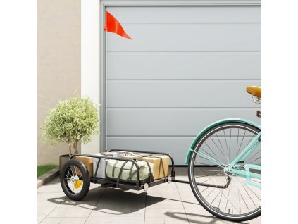 vidaXL Príves na bicykel, čierny 122x53x31 cm, železo