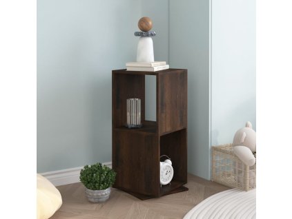 vidaXL Otočná skrinka, tmavý dub 34,5x34,5x75,5 cm, kompozitné drevo