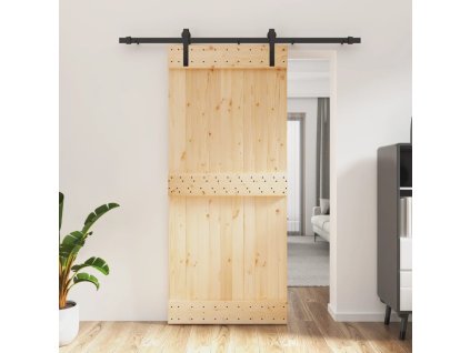 vidaXL Posuvné dvere so sadou kovania 90x210 cm borovicový masív