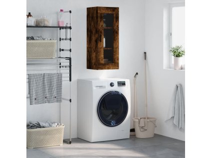 vidaXL Nástenná skrinka dymový dub 34,5x34x90 cm