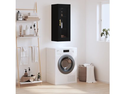 vidaXL Nástenná skrinka čierna 34,5x34x90 cm