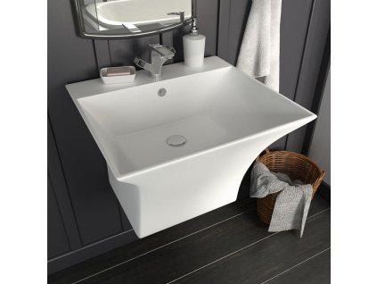 vidaXL Nástenné umývadlo biele 500x450x410 cm keramické