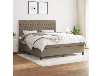 vidaXL Posteľný rám boxspring s matracom sivohned 180x200 cm látka