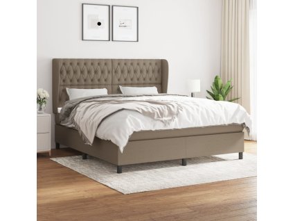 vidaXL Posteľný rám boxspring s matracom sivohned 180x200 cm látka