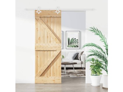 vidaXL Posuvné dvere so sadou kovania 80x210 cm borovicový masív