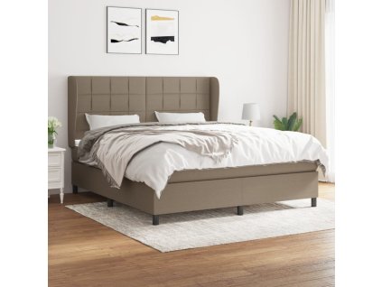 vidaXL Posteľný rám boxspring s matracom sivohned 180x200 cm látka