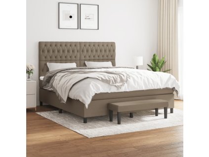 vidaXL Posteľný rám boxspring s matracom sivohned 180x200 cm látka