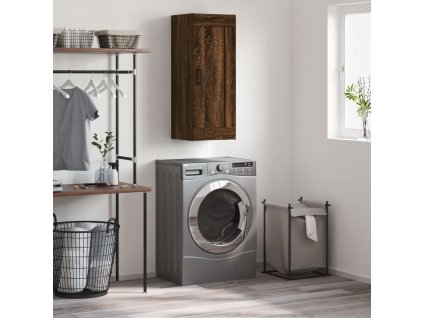 vidaXL Nástenná skrinka hnedý dub 34,5x34x90 cm kompozitné drevo