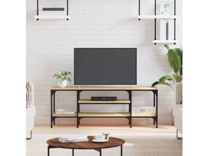 vidaXL TV skrinka dub sonoma 121x35x45 cm kompozitné drevo a železo