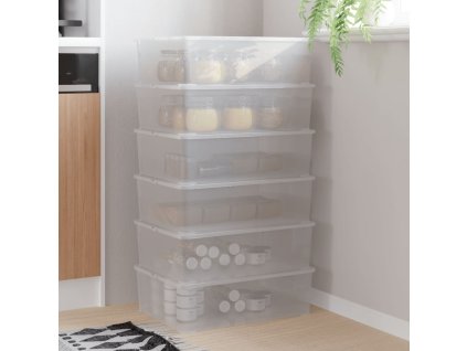 vidaXL Plastové úložné boxy 6 ks 25 l stohovateľné