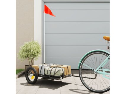 vidaXL Príves na bicykel, čierny 122x53x28 cm, železo