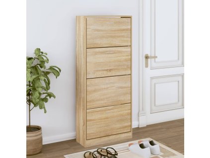 vidaXL Botník dub sonoma 63x24x147 cm spracované drevo