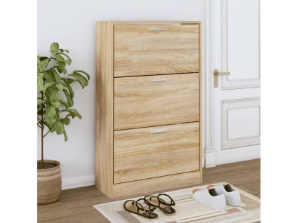 vidaXL Botník dymový dub 63x24x103 cm spracované drevo