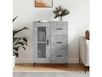 vidaXL Komoda betónovo sivá 69,5x34x90 cm kompozitné drevo