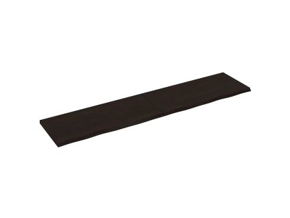 vidaXL Nástenná polica tmavohnedá 220x50x(2-4) cm ošetrený masívny dub