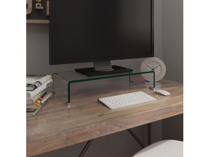 vidaXL TV stojan/stojan pod monitor z priehľadného skla, 60x25x11 cm