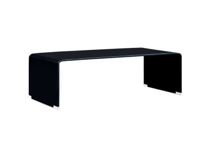 vidaXL Konferenčný stolík, čierny 98x45x31 cm, tvrdené sklo
