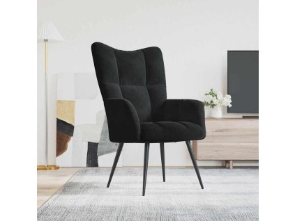 vidaXL Relaxačné kreslo čierne zamat