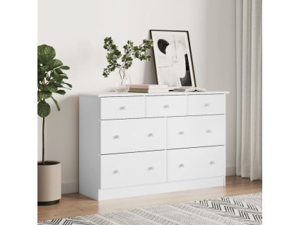 vidaXL Zásuvková skrinka ALTA biela 112x35x73 cm borovicový masív