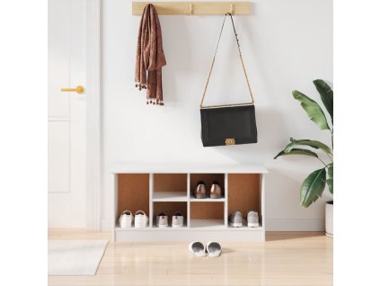 vidaXL Lavica na topánky ALTA biela 100x35x45 cm masívna borovica