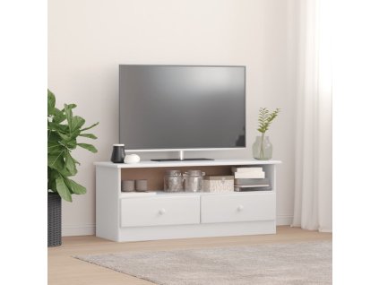 vidaXL TV skrinka so zásuvkami ALTA biela 100x35x41cm borovicový masív
