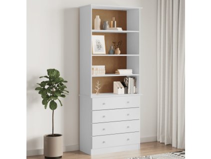 vidaXL TV skrinka so zásuvkami ALTA biela 77x35x186,5 borovicový masív