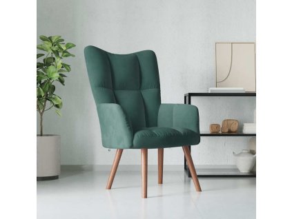 vidaXL Relaxačné kreslo tmavozelené zamat