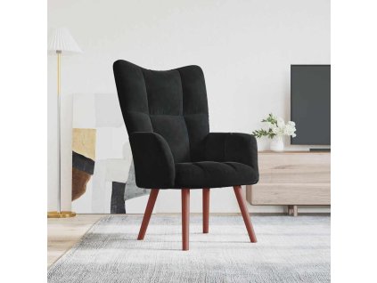 vidaXL Relaxačné kreslo čierne zamat