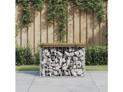 vidaXL Záhradná lavička gabiónový dizajn 63x44x42 cm impregn. borovica